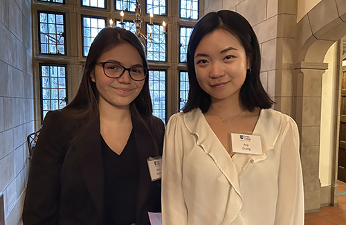 2019-2020 Heaslip Scholars Eliana Bravos and Anji Zhang