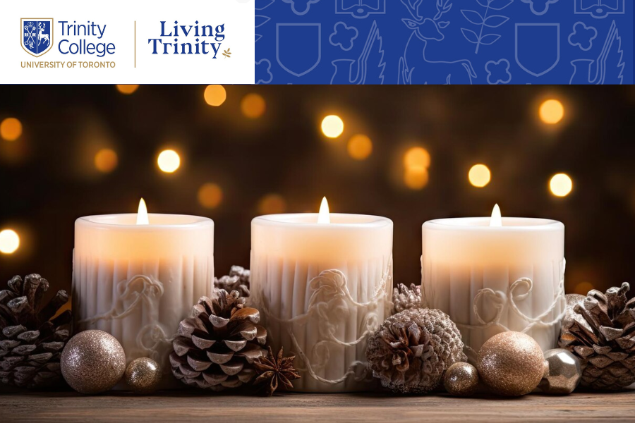 candles and holiday decorations