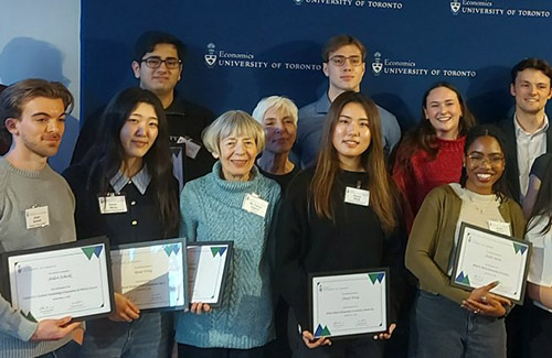 Economics Awards Ceremony - group photo with winners and donors