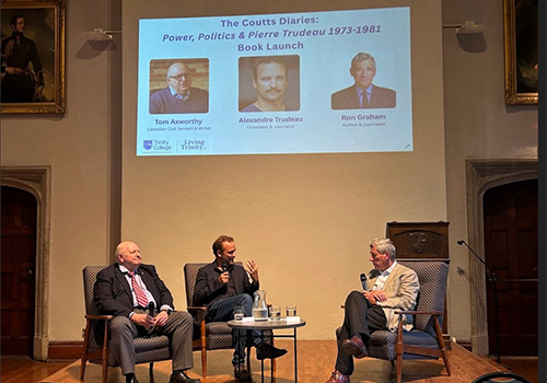 Tom Axworthy, Alexandre Trudeau, and Ron Graham.