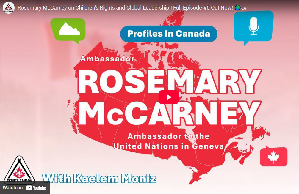 Screenshot of interview with Rosemary McCarney