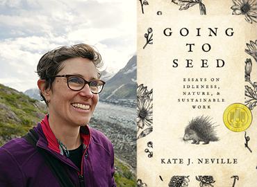 Kate Neville with cover of her new book