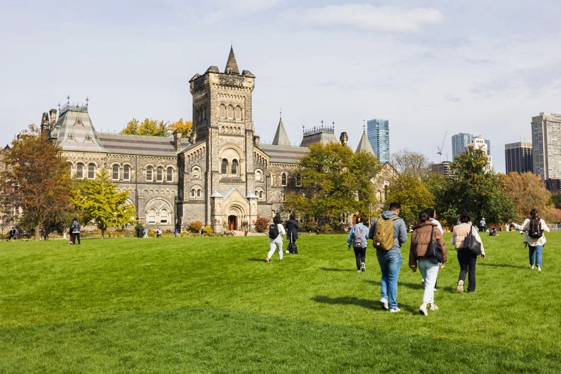Students walking in front of UC