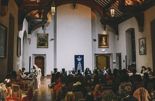 Students seated in Seeley Hall