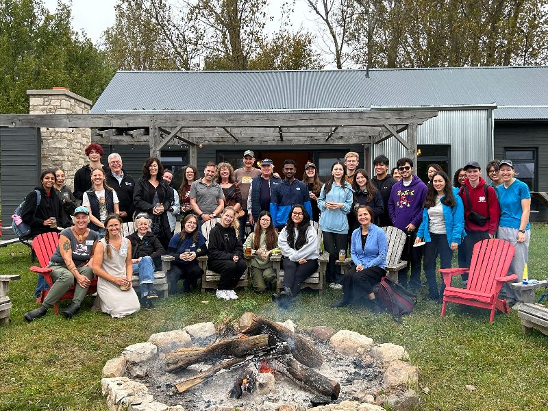 Trinity students, faculty, staff and alumni at The New Farm, October 2024