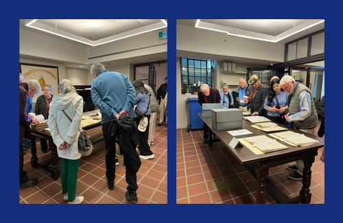 Members of the American Osler Society perusing the archival materials.