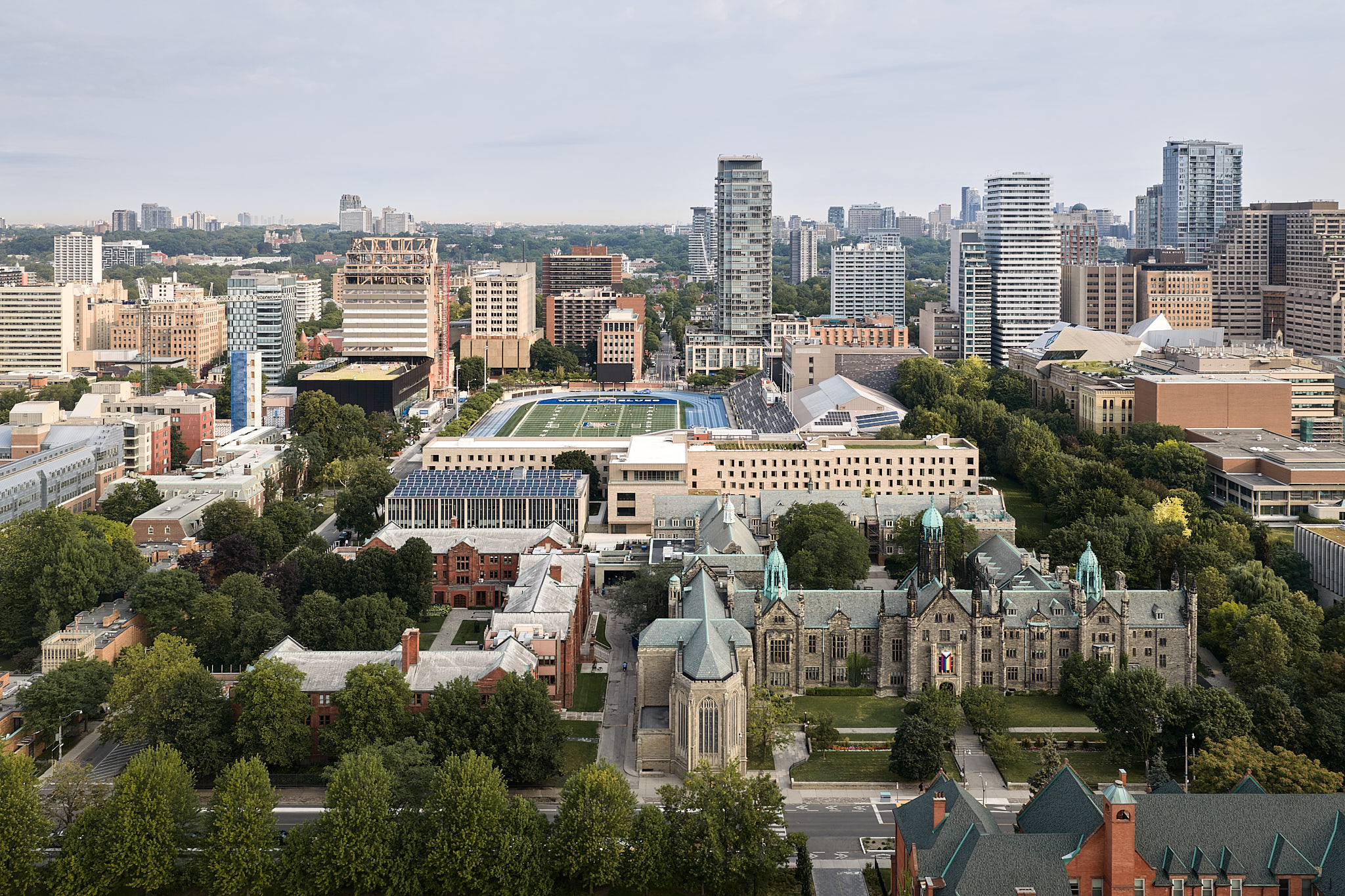 Lawson Centre for Sustainability - aerial view of Trinity campus from Hoskin Ave.
